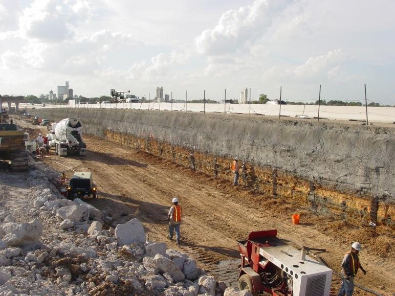 Long soil nail wall